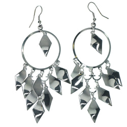 Silver-Tone Metal Dangle-Earrings #LQE1145