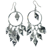 Silver-Tone Metal Dangle-Earrings #LQE1145