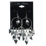 Silver-Tone Metal Dangle-Earrings #LQE1145