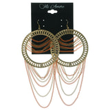 Gold-Tone & Orange Colored Metal Dangle-Earrings #LQE1150