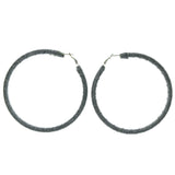 Glitter Sparkle Hoop-Earrings Purple & Silver-Tone Colored #LQE1151