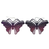 Butterfly Dangle-Earrings Purple & Pink Colored #LQE1157