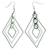 Glitter Sparkle Dangle-Earrings Silver-Tone Color  #LQE1161