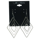 Glitter Sparkle Dangle-Earrings Silver-Tone Color  #LQE1161