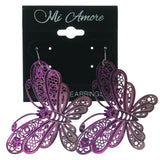 Butterfly Dangle-Earrings Purple & Pink Colored #LQE1167
