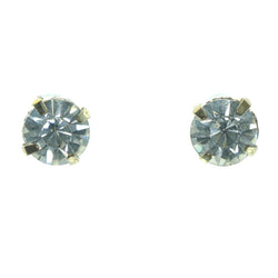 Gold-Tone Metal Stud-Earrings With Crystal Accents #LQE1175