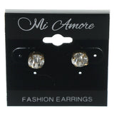 Gold-Tone Metal Stud-Earrings With Crystal Accents #LQE1175