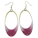 Gold-Tone & Pink Colored Metal Dangle-Earrings #LQE1182