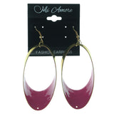 Gold-Tone & Pink Colored Metal Dangle-Earrings #LQE1182