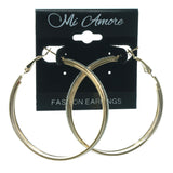 Glitter Sparkle Hoop-Earrings Gold-Tone & Silver-Tone Colored #LQE1183
