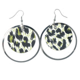 Leopard Dangle-Earrings With Crystal Accents Silver-Tone & Brown Colored #LQE1187