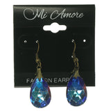 Antique Dangle-Earrings With Crystal Accents Blue & Gold-Tone Colored #LQE1198