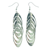 Silver-Tone Metal Dangle-Earrings #LQE1206