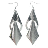 Silver-Tone Metal Dangle-Earrings #LQE1207