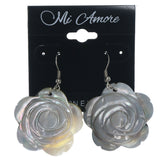 Rose Dangle-Earrings White Color  #LQE1214