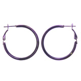 Purple Metal Hoop-Earrings #LQE1215