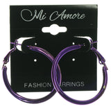 Purple Metal Hoop-Earrings #LQE1215