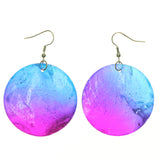 Shell Dangle-Earrings Purple & Blue Colored #LQE1228