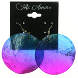 Shell Dangle-Earrings Purple & Blue Colored #LQE1228