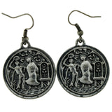 Silver-Tone Metal Dangle-Earrings #LQE122