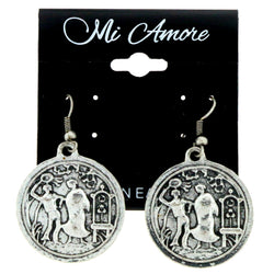 Silver-Tone Metal Dangle-Earrings #LQE122