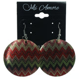 Chevron Dangle-Earrings Colorful & Silver-Tone Colored #LQE1234