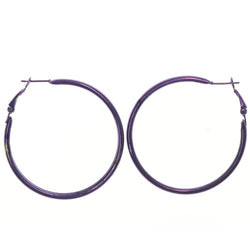 Purple Metal Hoop-Earrings #LQE1242