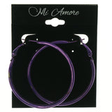 Purple Metal Hoop-Earrings #LQE1242