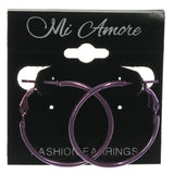 Purple Metal Hoop-Earrings #LQE1243