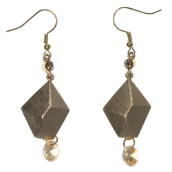 Gold-Tone Metal Dangle-Earrings With Crystal Accents #LQE1261