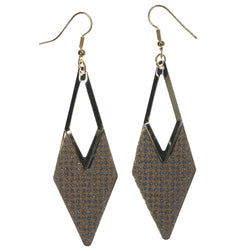 Sparkle Glitter Dangle-Earrings Gold-Tone & Peach Colored #LQE1268