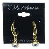 Gold-Tone & Silver-Tone Colored Metal Dangle-Earrings With Crystal Accents #LQE1272