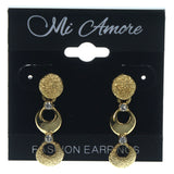 Gold-Tone Metal Dangle-Earrings With Crystal Accents #LQE1277