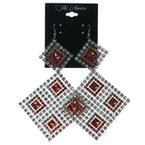 Pink & Silver-Tone Colored Metal Dangle-Earrings #LQE1281