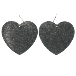 Heart Dangle-Earrings Silver-Tone Color  #LQE1285
