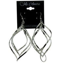 Silver-Tone Metal Drop-Dangle-Earrings #LQE128