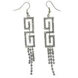 Silver-Tone Metal Dangle-Earrings With Crystal Accents #LQE1291