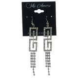 Silver-Tone Metal Dangle-Earrings With Crystal Accents #LQE1291