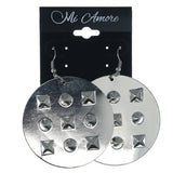 Spike Dangle-Earrings Silver-Tone Color  #LQE1300