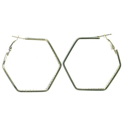 Silver-Tone & Gold-Tone Colored Metal Hoop-Earrings #LQE1305