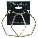 Silver-Tone & Gold-Tone Colored Metal Hoop-Earrings #LQE1305