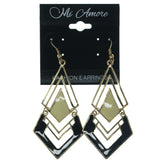 Gold-Tone & Multi Colored Metal Dangle-Earrings #LQE1319