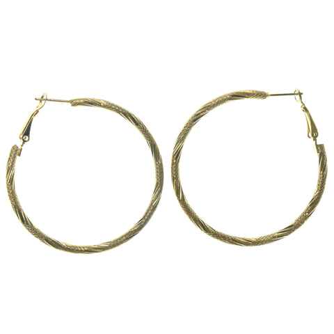 Gold-Tone Metal Hoop-Earrings #LQE1326