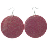 Sparkle Glitter Dangle-Earrings Pink & Silver-Tone Colored #LQE1332