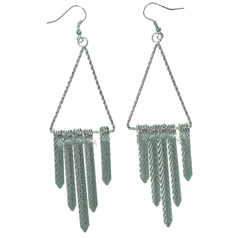 Silver-Tone Metal Dangle-Earrings #LQE1335