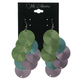 Colorful & Silver-Tone Colored Metal Chandelier-Earrings #LQE1349