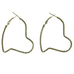 Heart Hoop-Earrings Gold-Tone Color  #LQE1350