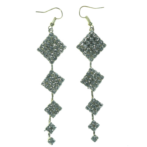 Gold-Tone & Silver-Tone Colored Metal Drop-Dangle-Earrings With Crystal Accents #LQE1351