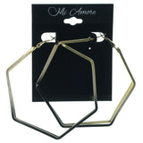 Gold-Tone & Multi Colored Metal Hoop-Earrings #LQE1353