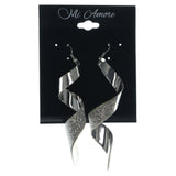 Silver-Tone Metal Dangle-Earrings #LQE1355